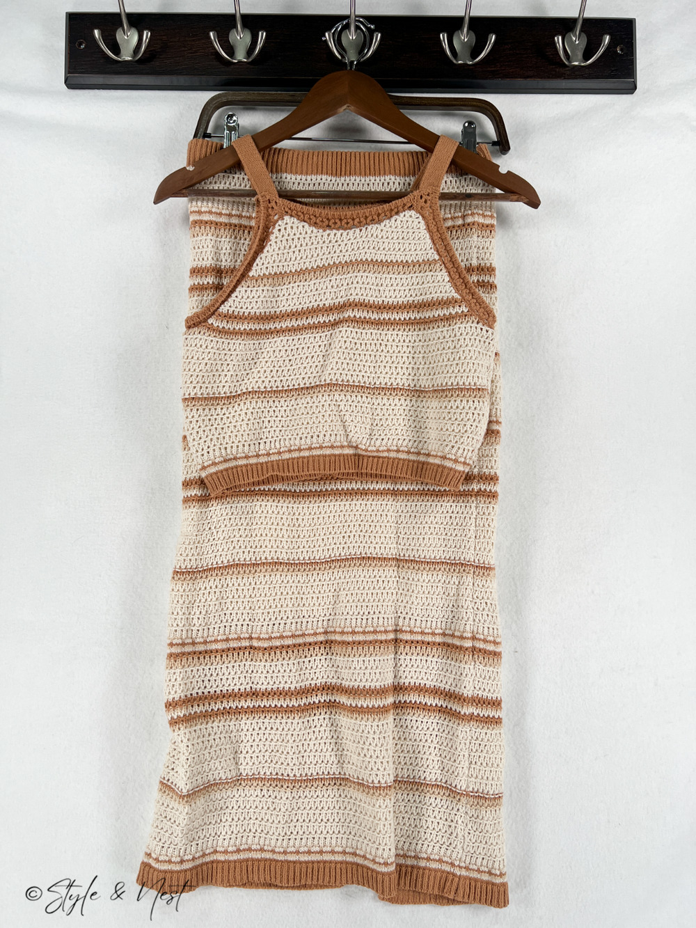 Women’s Knit Top Skirt Set Small Tropical Hawaiian Euro Summer